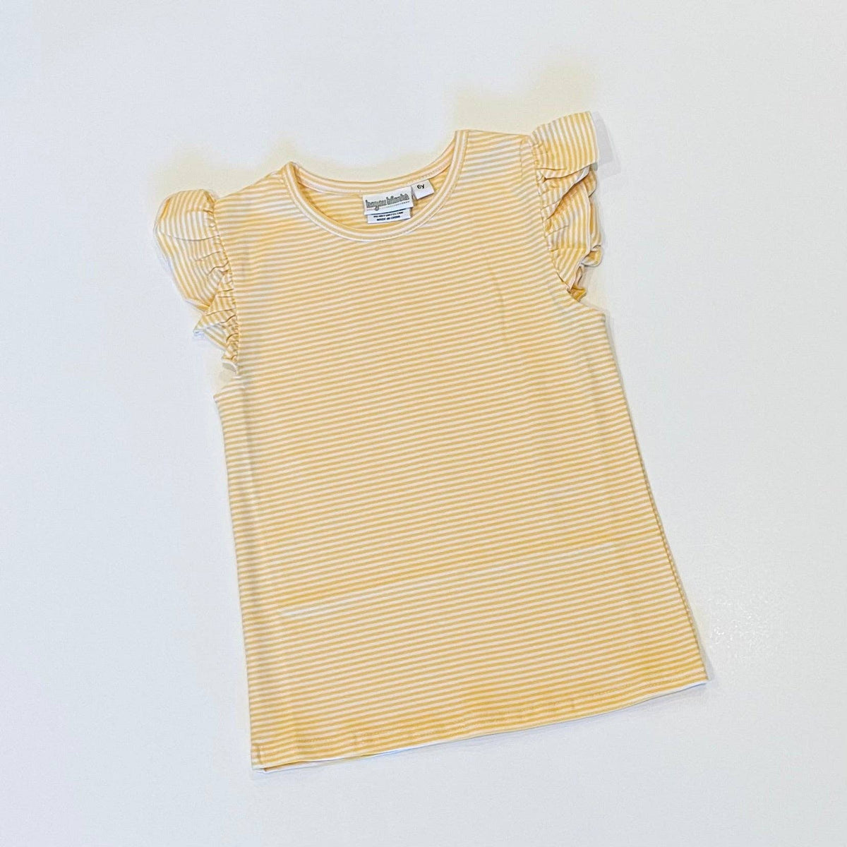 Knit Stripe Flutter Sleeve Shirt