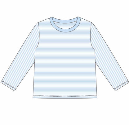 Knit Stripe Long Sleeve Shirt - PASTEL Colors