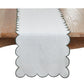 Cotton Striped Scalloped Decorative Table Runner