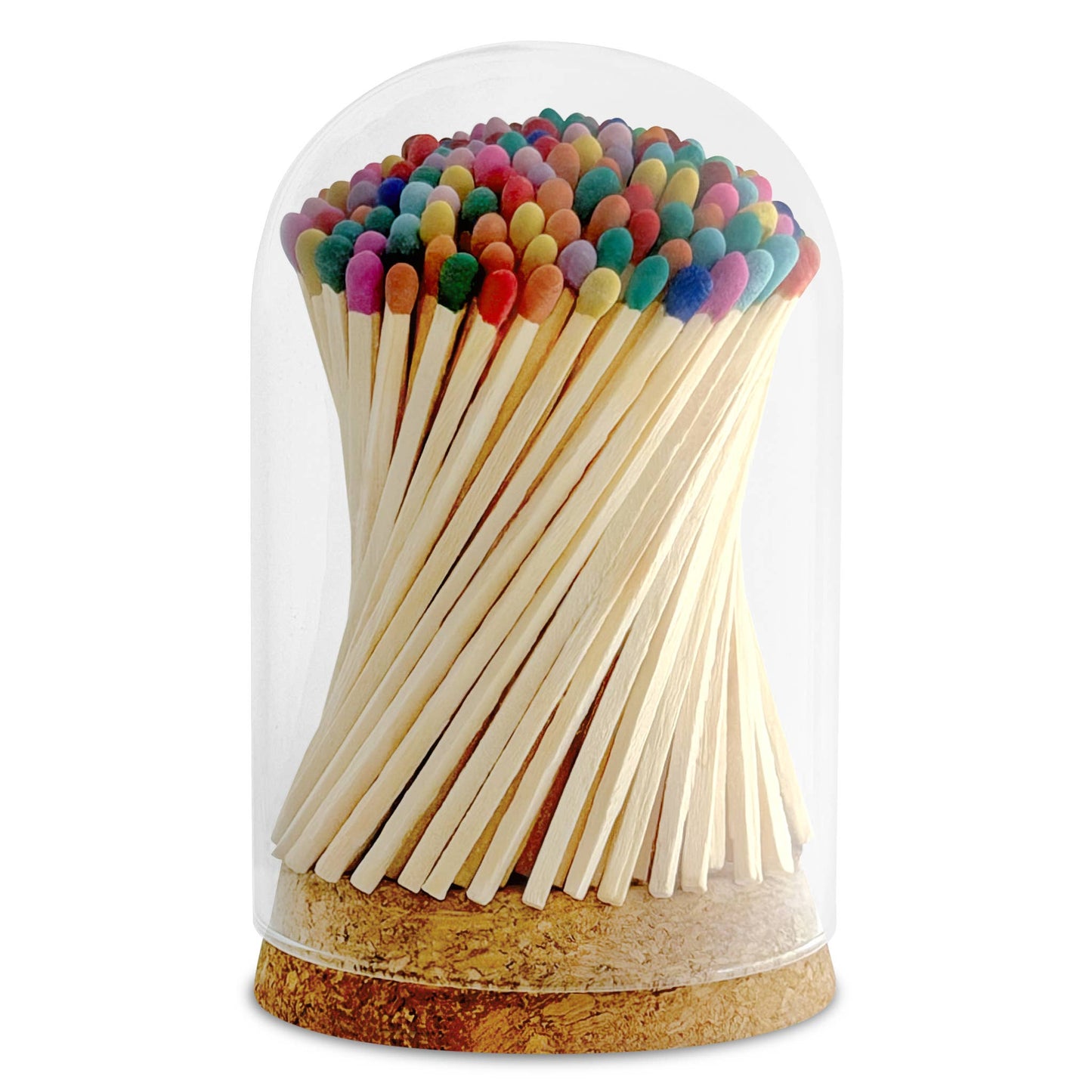 4" Matches in Premium Glass Cloche - Color of Your Choice