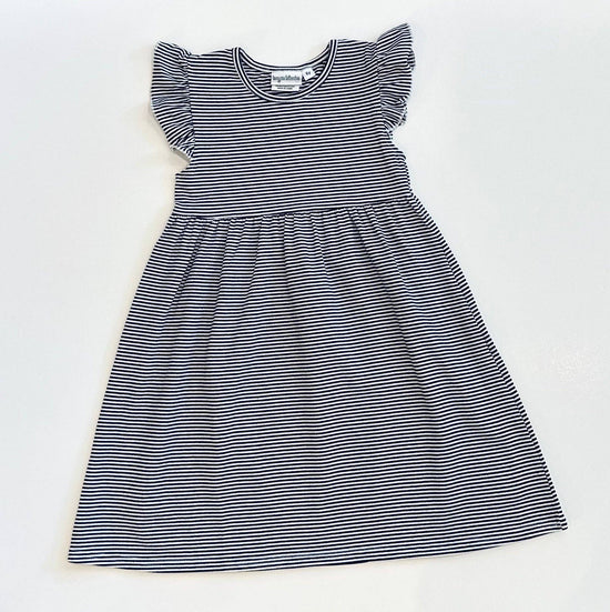 Knit Stripe Flutter Sleeve Dress