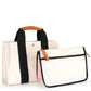"Kylie" Panda Canvas Tote with Leather Accents